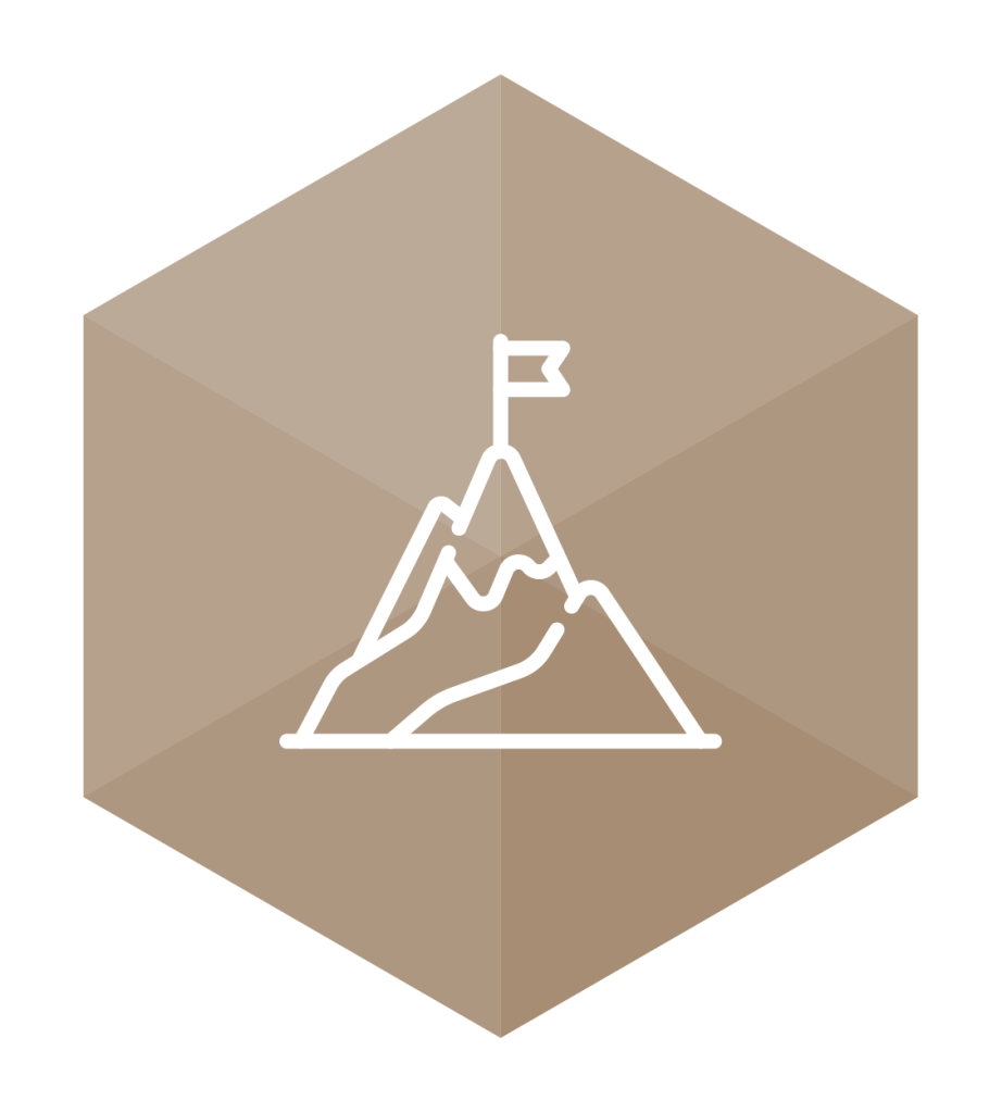 Berg mit Fahne auf der Bergspitze Icon